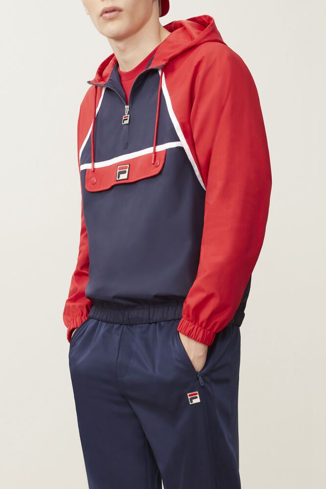 Fila Jacket Mens Navy/Red - Astor - Philippines 7506439-BA